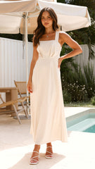 Zavory Maxi Dress - Oat / White