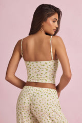 Isalie-Modal Camisole Pyjama Top in Lemon Print