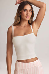 Lai-Modal Square-Neck Camisole Top in White
