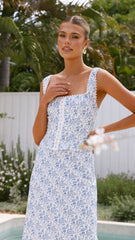 Saylor Maxi Skirt - Blue Floral