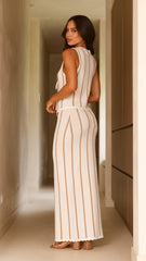 Cindy Tie Front Top - White/Beige