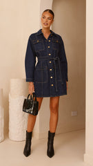 Kailas Mini Dress - Indigo Denim