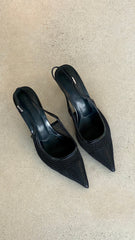 Xahia Heel - Black Net Mesh