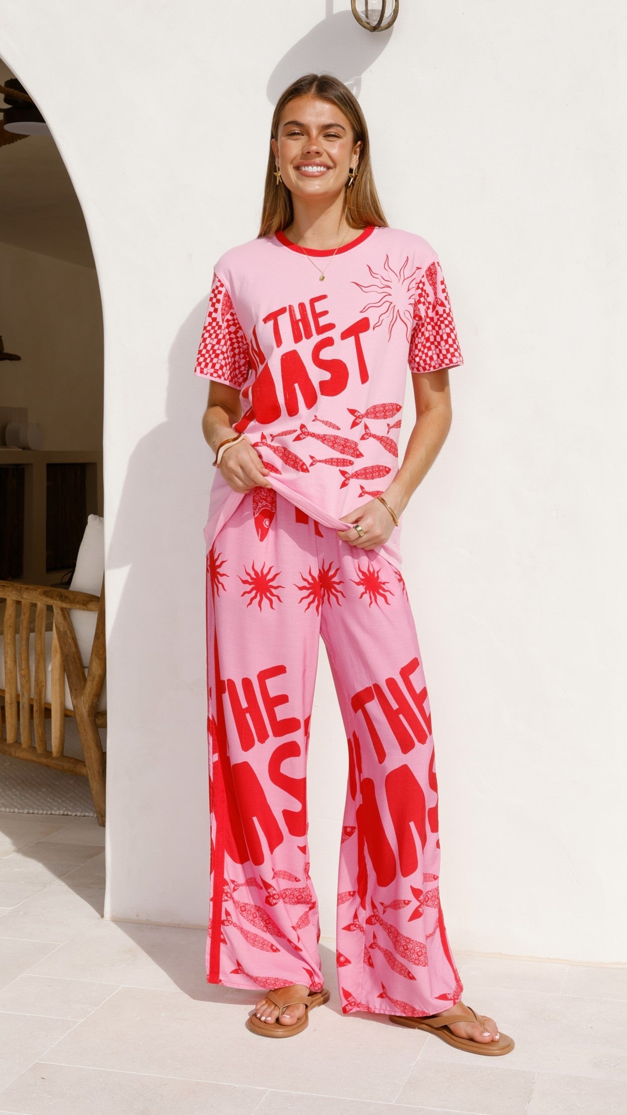 Florrie Tee - Pink/Red Tide
