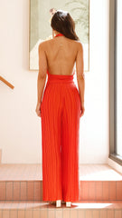 Frances Halter Neck Top - Blood Orange
