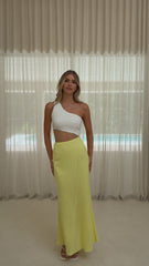 Abia Maxi Dress - White/Yellow