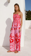 Kanya Pants - Pink/Red Tide