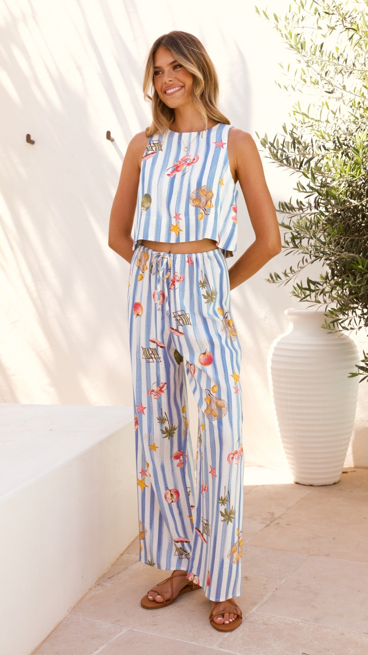 Alejandro Top - Striped Sailor Print