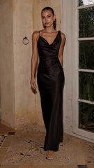 Iris Asymmetrical Maxi Dress - Black