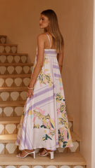 Kaethe Maxi Dress - Beige/Lilac