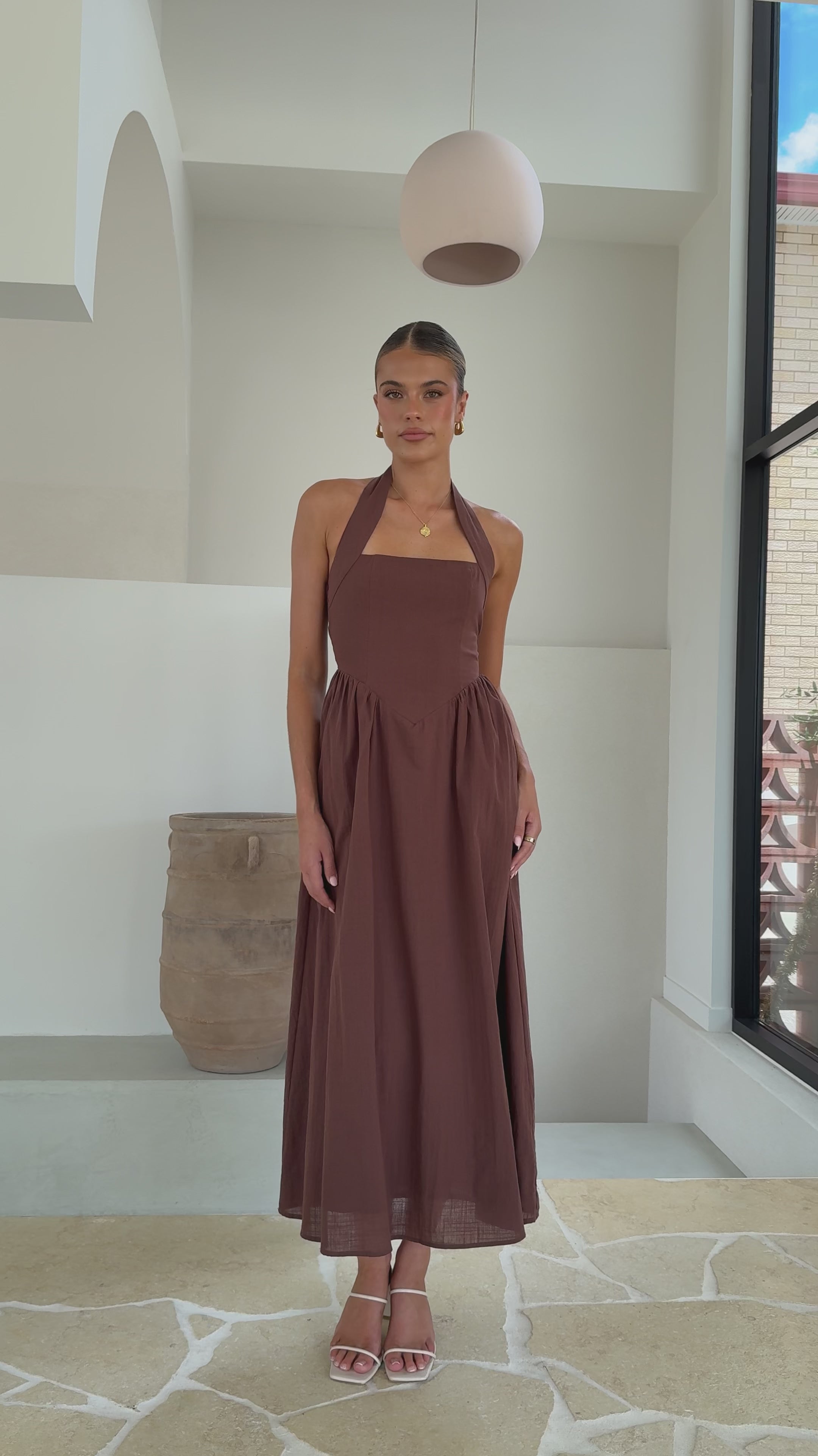Caden Maxi Dress - Chocolate