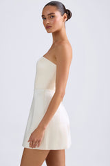 Haisley-Bandeau Structured Tulip Mini Dress in Ivory