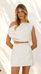 Charla Mini Skort - Natural