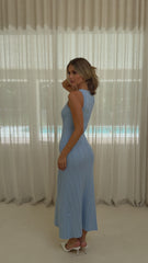 Aylah Knit Midi Dress - Blue