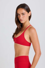Soft Active Racerback Sports Bra in Strawberry Red