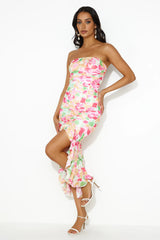 Question Your Love Mesh Midi Dress Pink