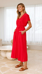 Velia Maxi Dress - Red