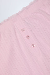 Libby-Pointelle Mid-Rise Straight-Leg Trousers in Baby Pink
