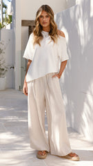 Blair Off Shoulder Tee - White