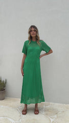 Saisha Crochet Maxi Dress - Green