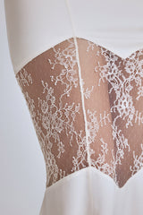 Sofie-Lace Panel Fishtail Gown Skirt in Ivory