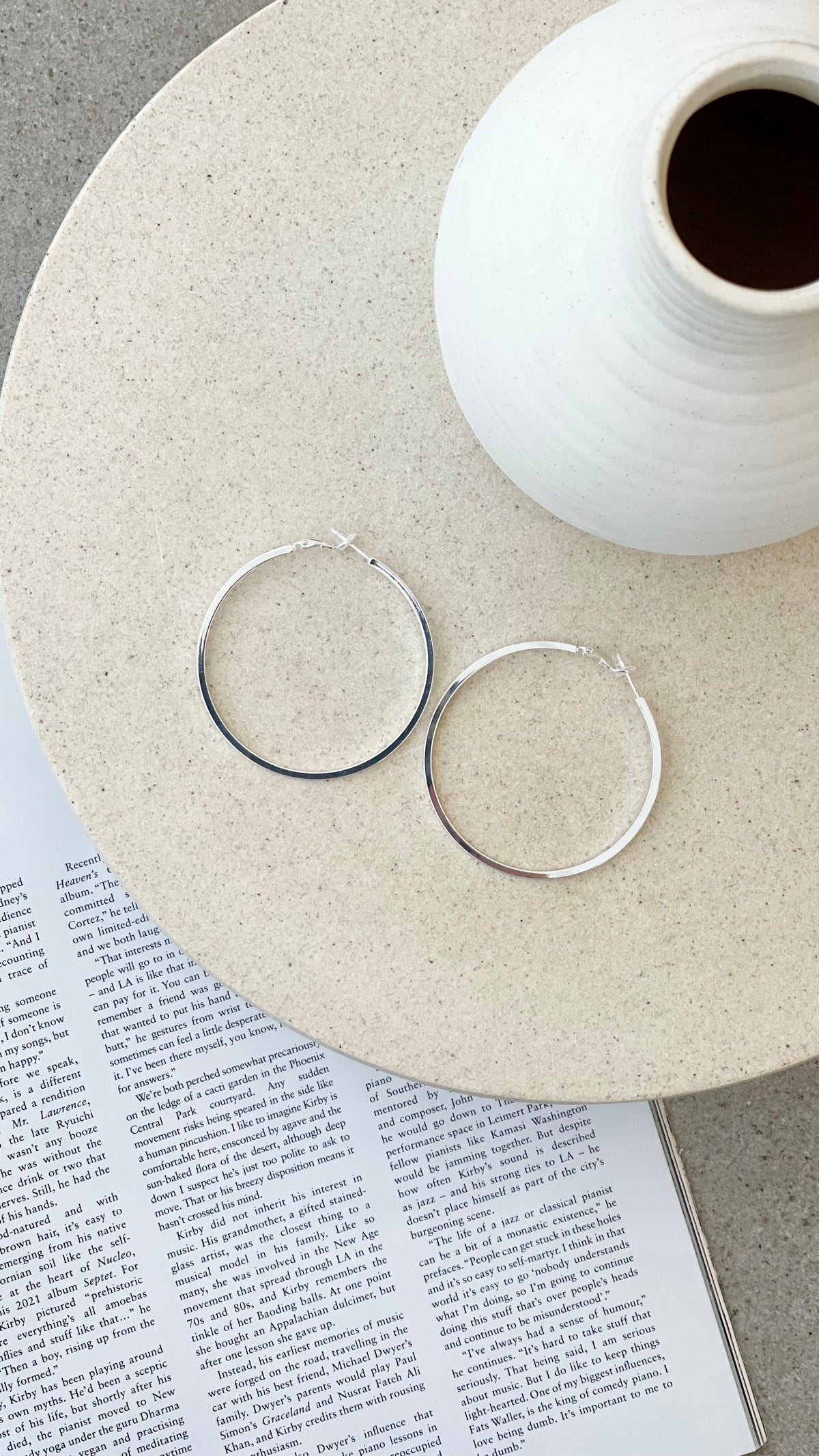 Straight Edge Event Hoops - Silver