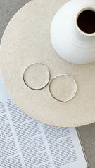 Straight Edge Event Hoops - Silver