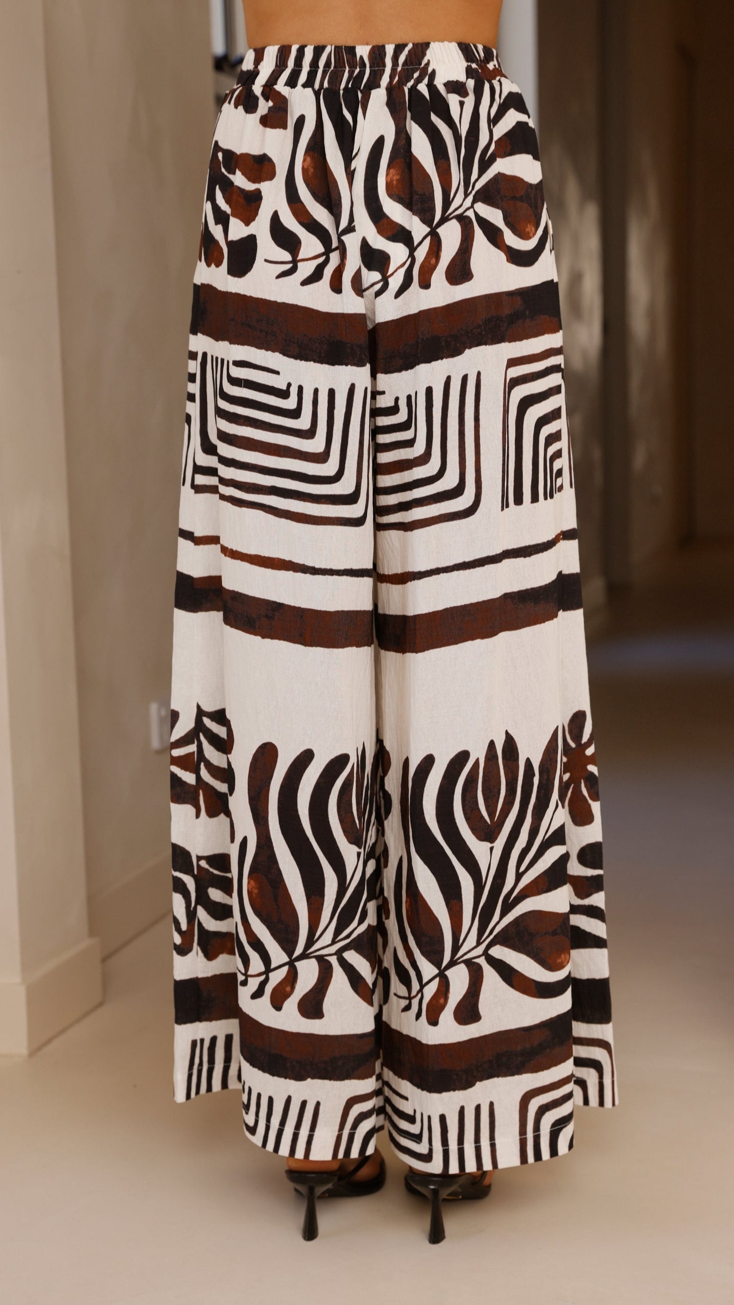 Briar Wide Leg Pants - Chocolate Abstract