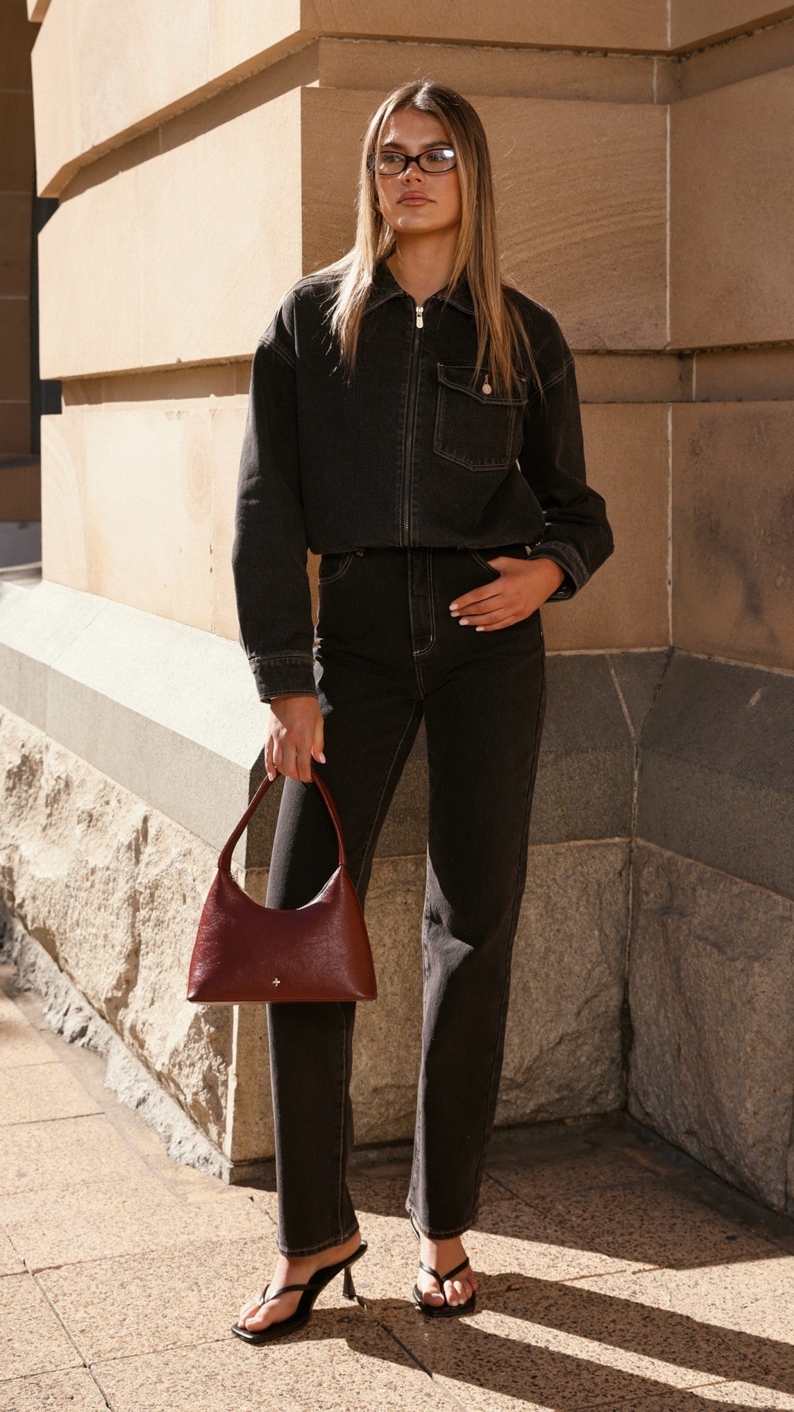 Abrand Denim Bomber Cara - Washed Black