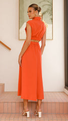 Maddison Midi Dress - Orange