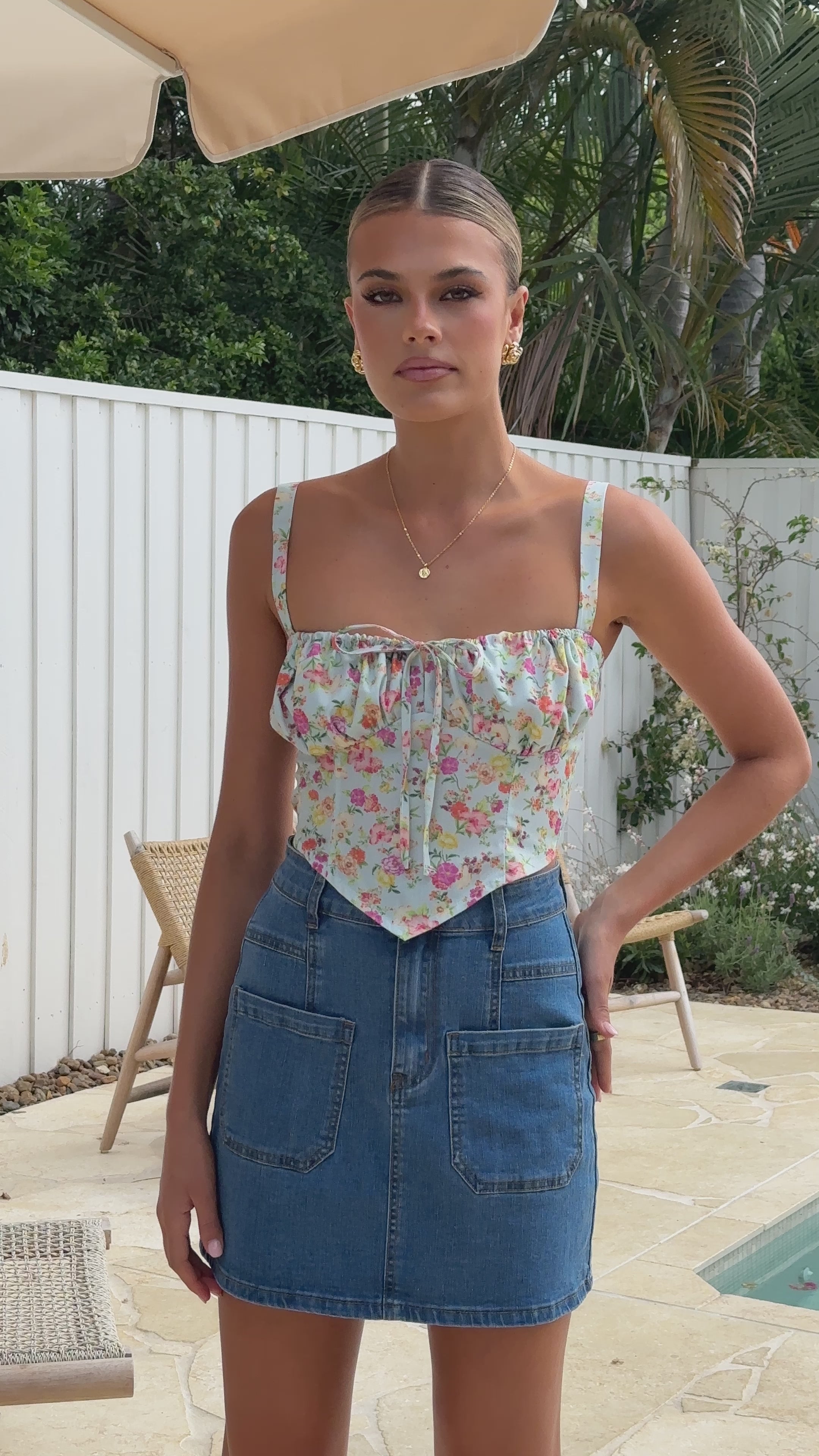 Naylor Mini Skirt - Dark Denim