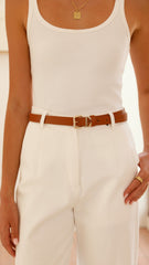 Fleur Belt - Brown