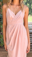 Charlotte Draped Maxi Dress - Pink