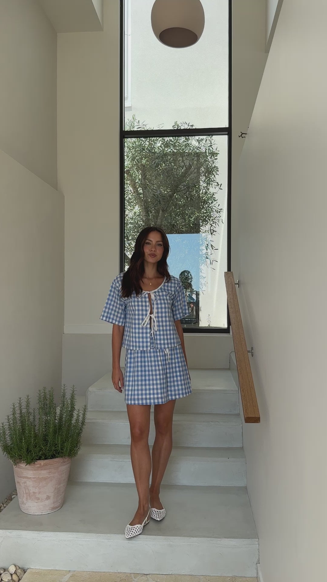 Madison Mini Skirt - Blue/White Gingham