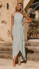 Genevieve Boat Neck Maxi Dress - Sage