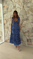 Baka Maxi Dress - Blue Print