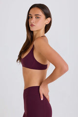 Soft Active Racerback Sports Bra in Burgundy