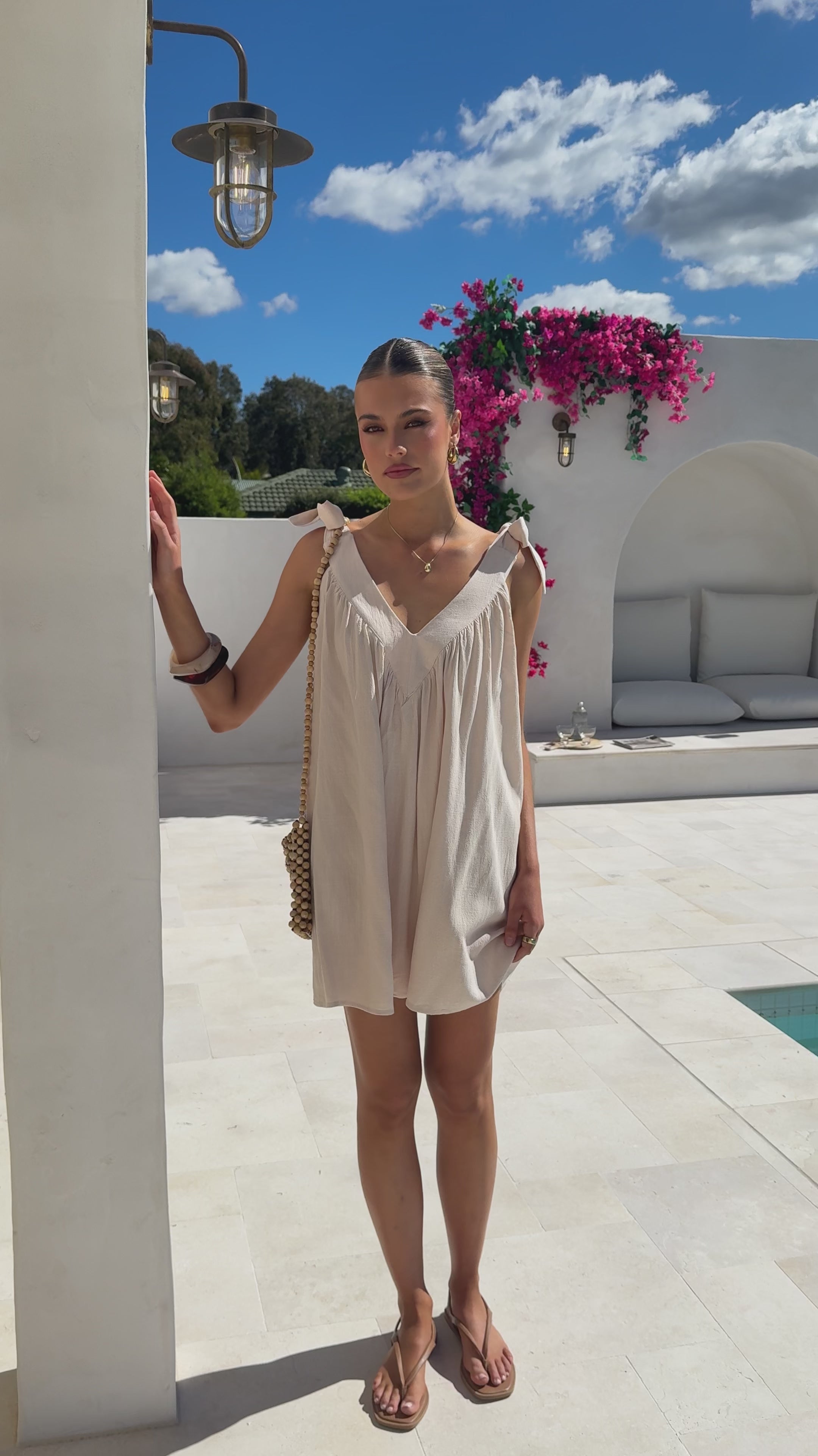 Lanna Mini Dress - Beige