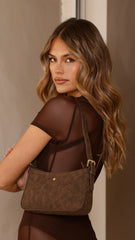 Lilu Shoulder Bag - Choc Suede