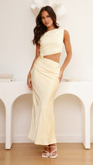 Ruby Asymmetrical Maxi Dress - Yellow