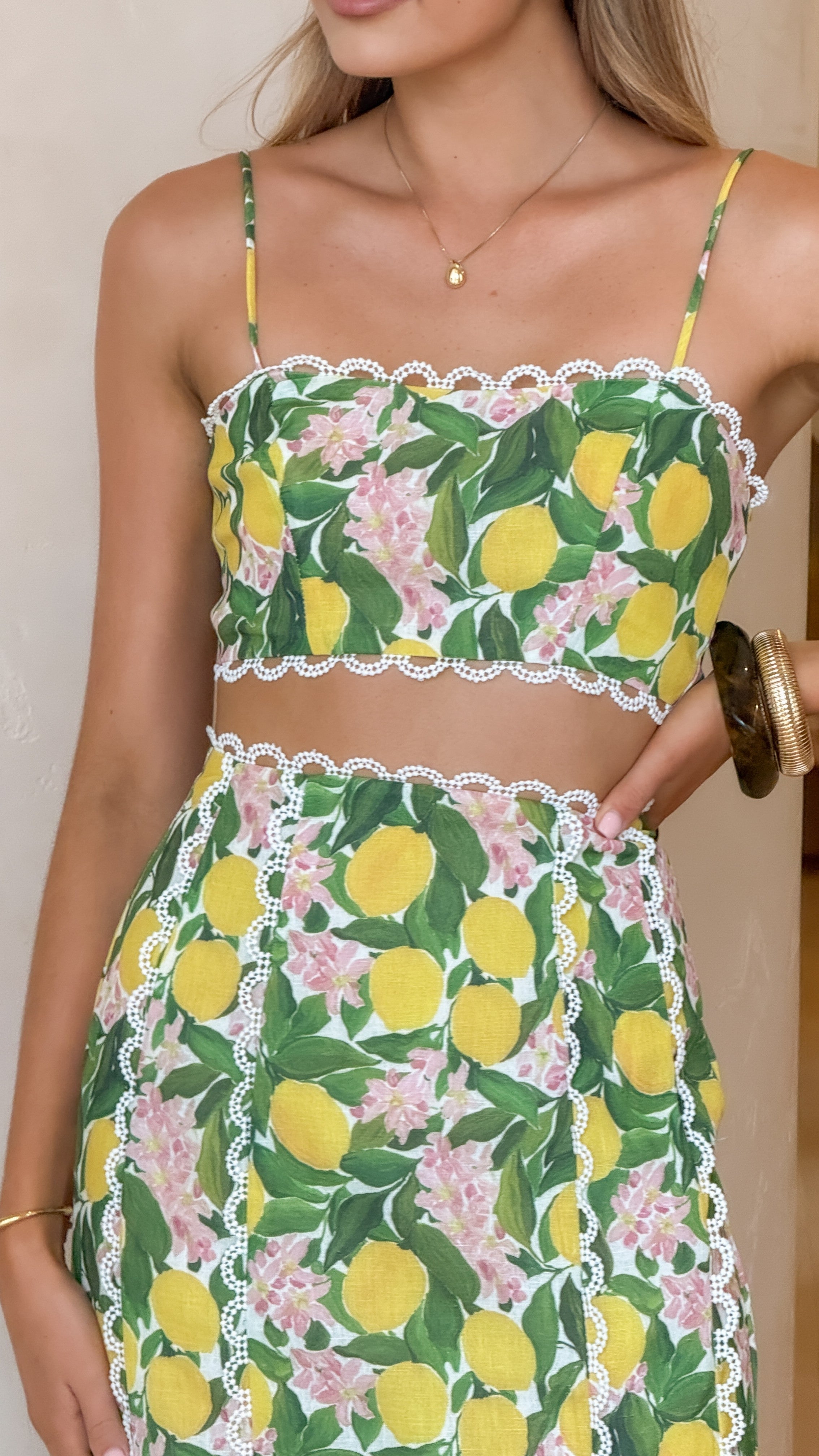 Nova Crop Top - Lemon Print