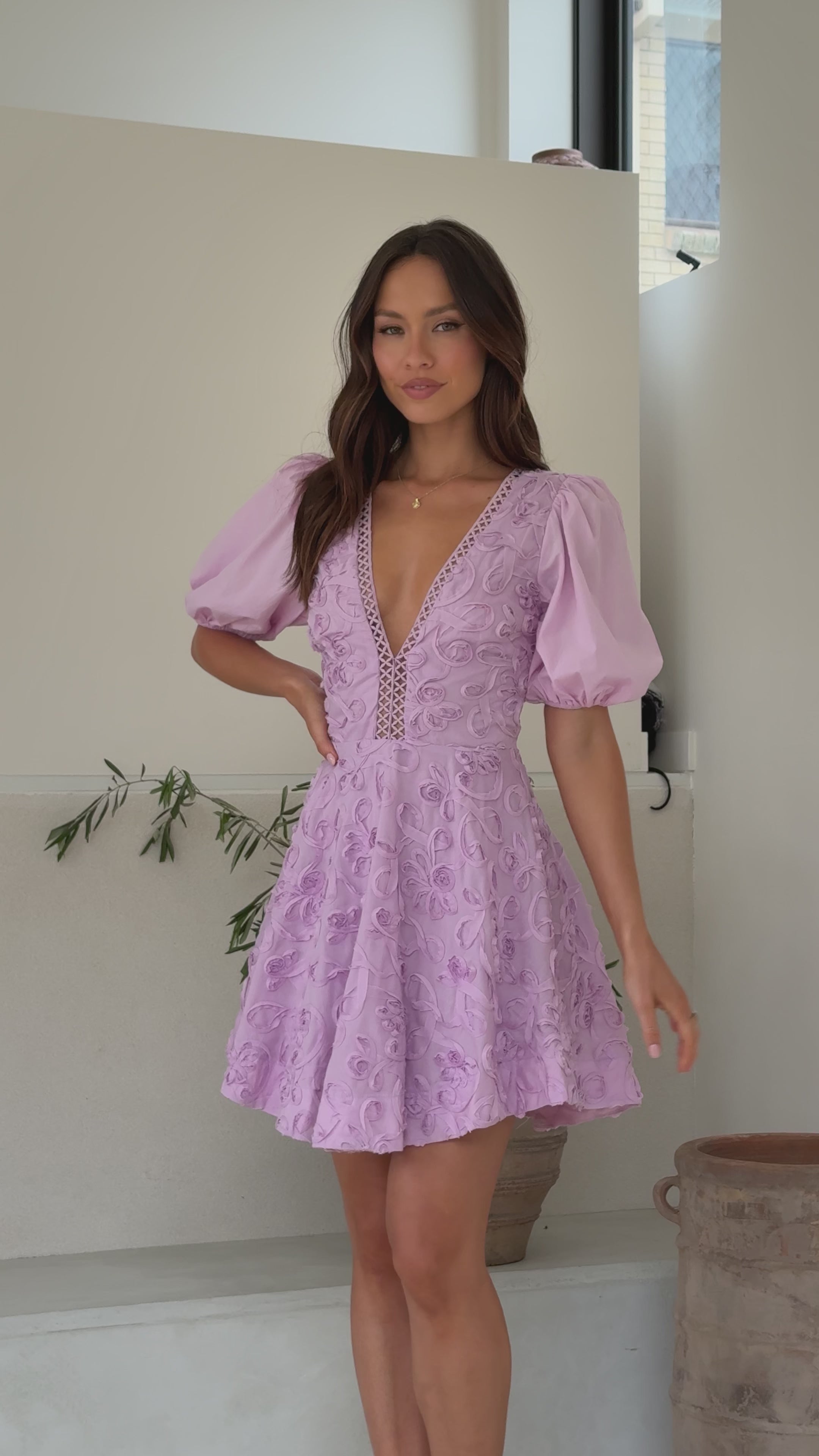 Calanthe Mini Dress - Lilac