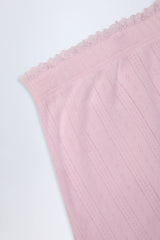 Libby-Pointelle Mid-Rise Straight-Leg Trousers in Baby Pink