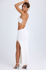 Kaikoa-Cut-Out Bandeau Maxi Dress in White
