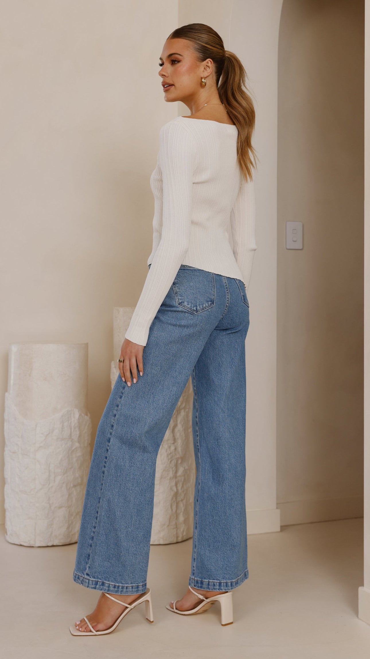 Isla Long Sleeve Top - Cream