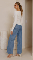 Isla Long Sleeve Top - Cream