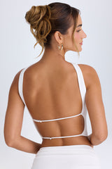 Khai-Choker-Detail Bandeau Top in White
