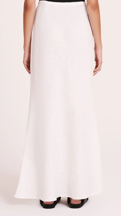 Amani Linen Maxi Skirt - White
