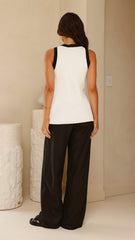 Valita Ribbed Vest - White/Black