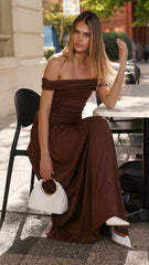 Manalla Maxi Dress - Brown